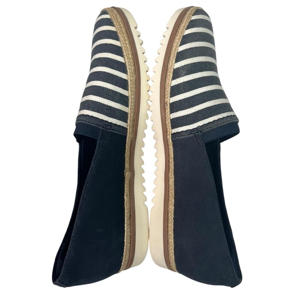 Clarks Shoes Womens 8.5 Blue White Striped Espadrille Slip On Comfort Nautical - Picture 3 of 11
